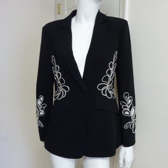 Cinq a Sept Cheyenne Rhinestone Paisley One-Button Blazer - Picture 10 of 13